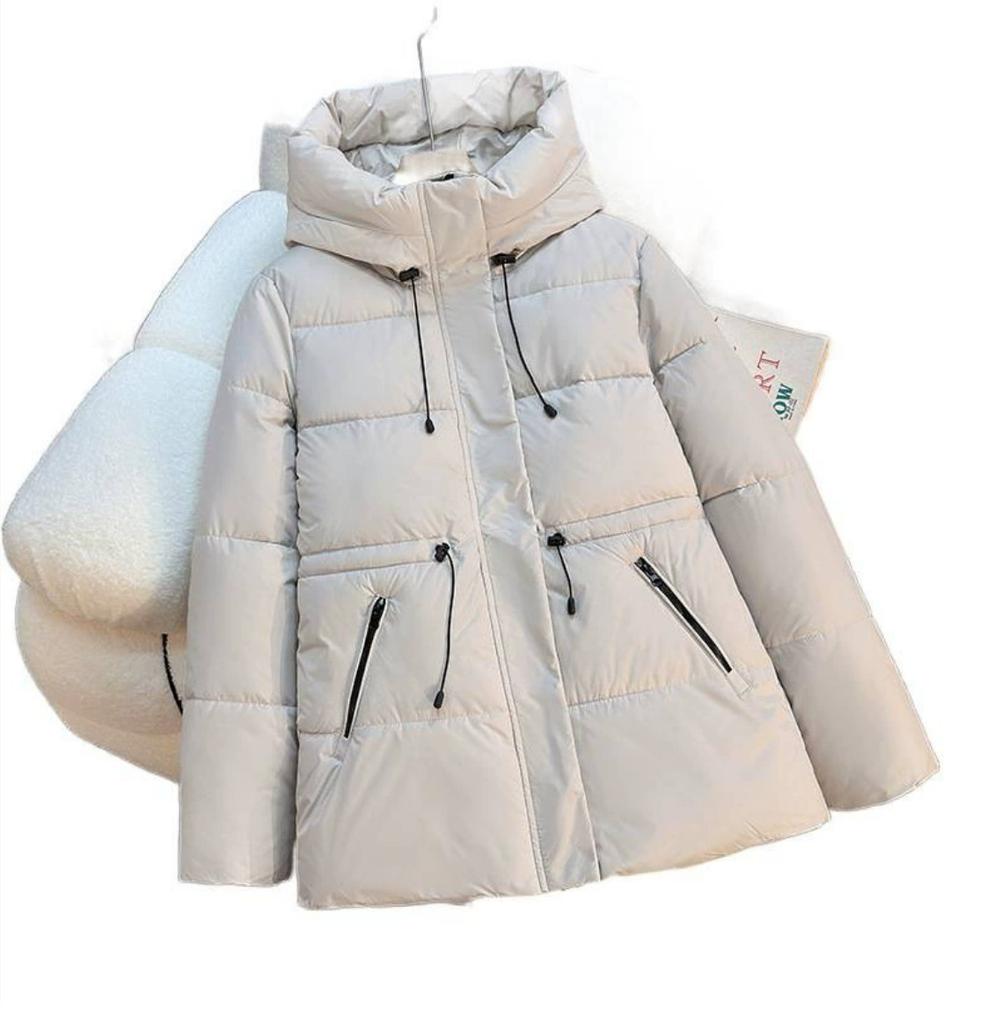 European and American new cotton-padded clothes women's medium and long hooded cotton-padded clothes, thickened and thin cotton-padded jackets, and h