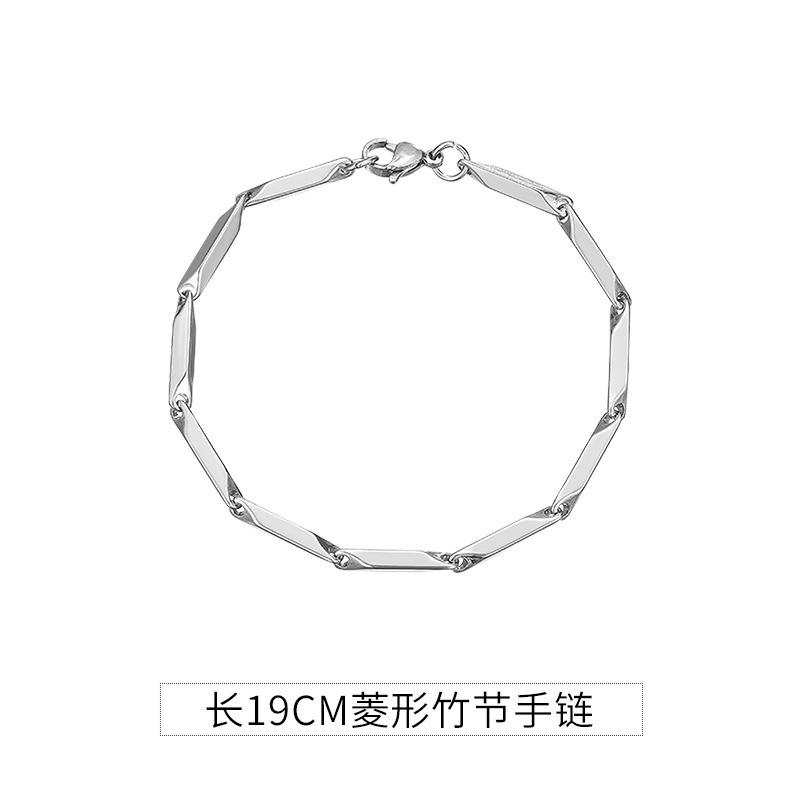 Titanium steel bamboo-shaped diamond necklace for men, trendy and versatile collarbone chain for women, simple and unique, high-end niche jewelry