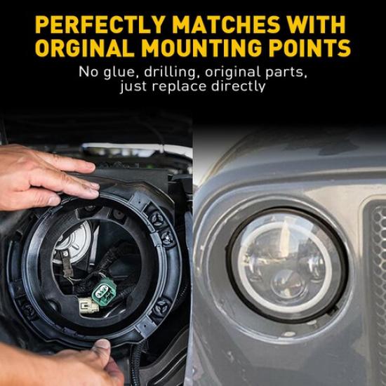 For 2007-2018 Jeep Wrangler JK 7" Headlight Mount Bracket Ring Replacement 4Pcs