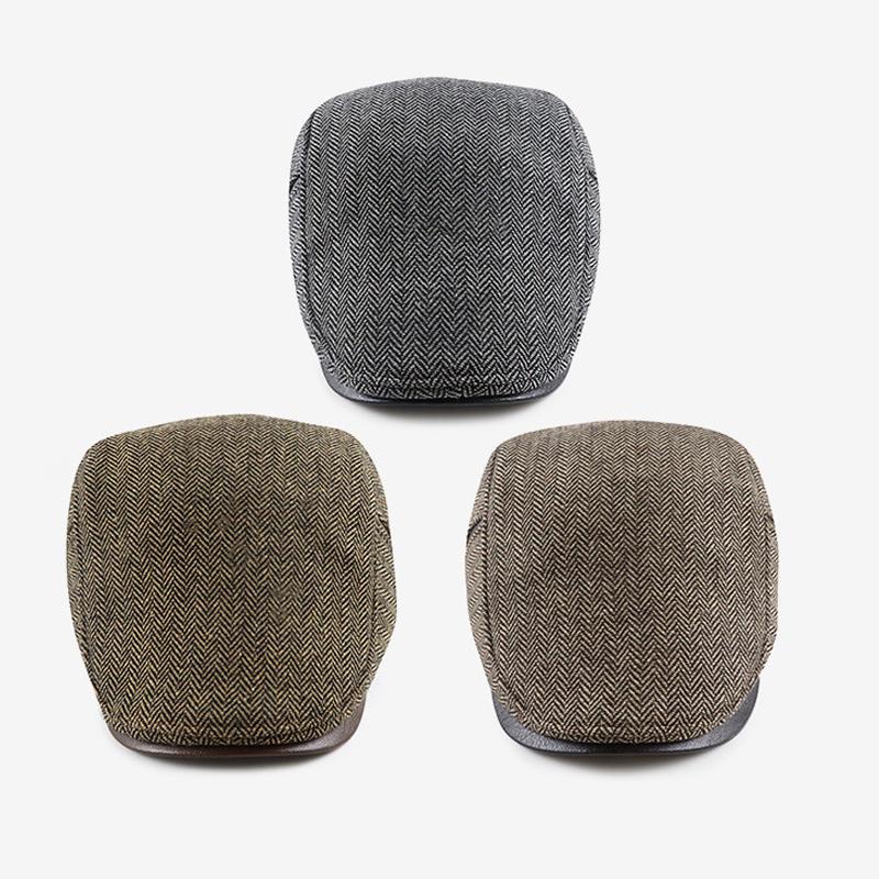 Весенне-осенняя мужская кепка вперед, британская кепка-художник, теплая кепка для среднего и пожилого возраста