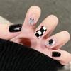24Pcs French Long Ballet Square Fake Nails Handmade Removable Press On Acrylic Nail Art Tips