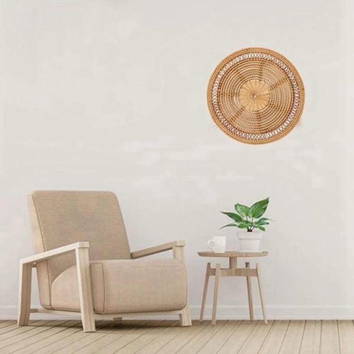 Panier tissé - AIMOONSA - 30 cm - Rotin naturel - Décoration murale - Écologique