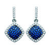 [L3732] - Silver Earrings 'Sissi' Blue White Silver (rhodium-plated) - 20x9 Mm