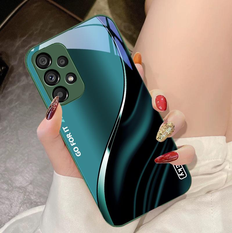 Кофейно-коричневый Счастливый Для Samsung Galaxy Note 8 9 S10 Plus S20 S21 FE S23 Ultra A70 72 73 50 51 52 53 Закаленное Стекло Чехол для Телефона