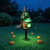 Whimsical Witch Hat Figurine Solar Cauldron Garden Stake Light, Resin Halloween Glowing Pathway Sunlight Absorbing Crafts Lamp, Waterproof Outdoor