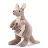 Adorable Simulation Kangaroo Plush Toys Soft Stuffed Animals Funny Mother Kangaroo and Baby Kangaroo for Kids Birthday Gifts
