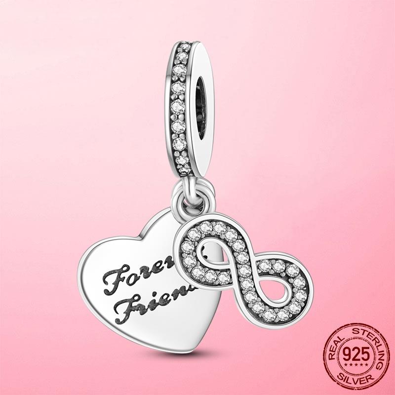 Горячая подвеска в виде сердца в виде компаса, подвеска в виде бусины, серебряная подвеска 925 пробы, оригинальный браслет MULA, сделай сам для изготовления ювелирных изделий