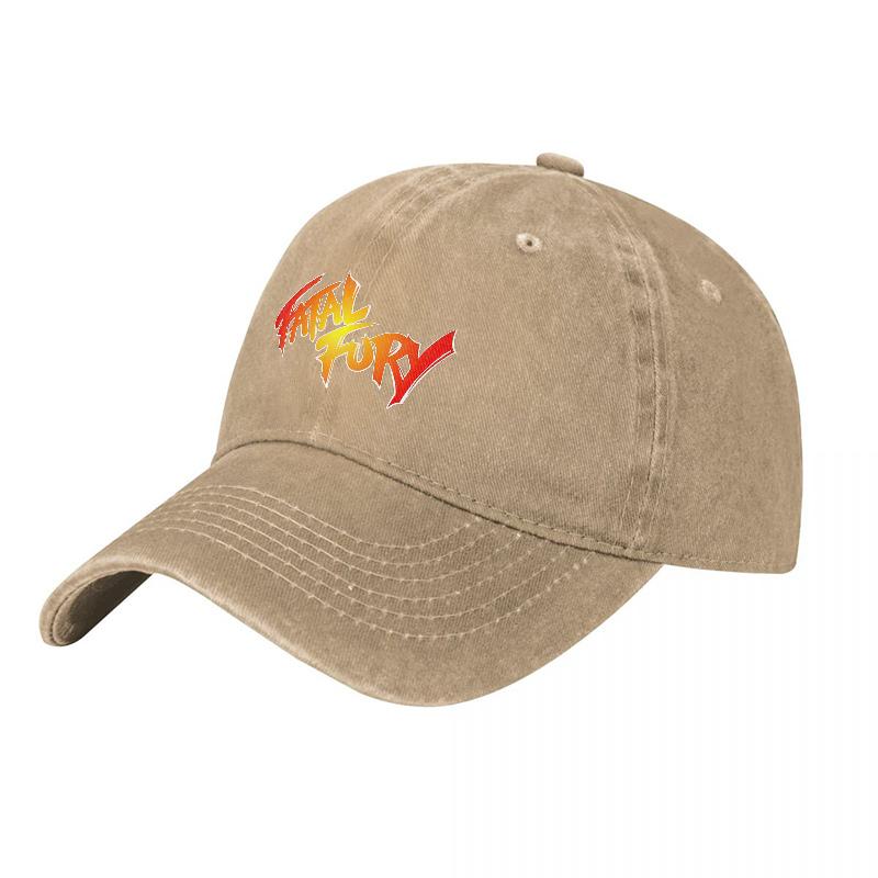 Fire Fury Logo Washed Cotton Baseball Cap Unisex Adjustable Hat with Bold Embroidered Design for Daily Wear Street Style