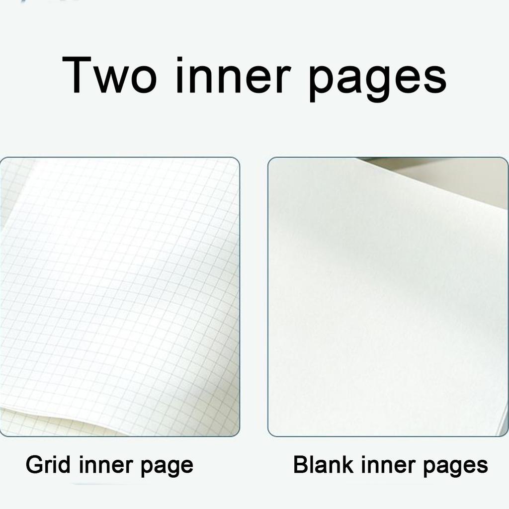 Thickened Leather Square Notebook, Handbook, Student Diary, Girl's Notepad, Travel Journal, Blank/grid Inner Pages, 100 Sheets 200 Pages