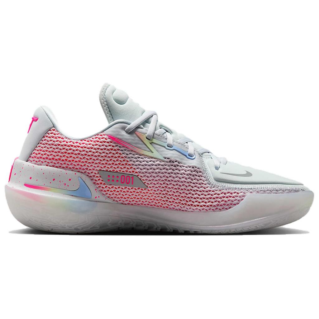 Nike Эйр Зум GT. Кроссовки для баскетбола унисекс Cut 1, нескользящие, износостойкие, низкие, белые с розовым, CZ0176-008(2025)