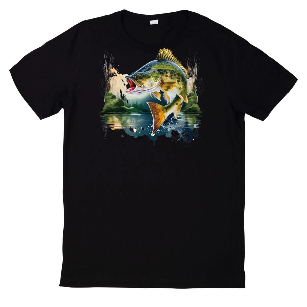 T-Shirt Lustiges Angler Fisch Motiv