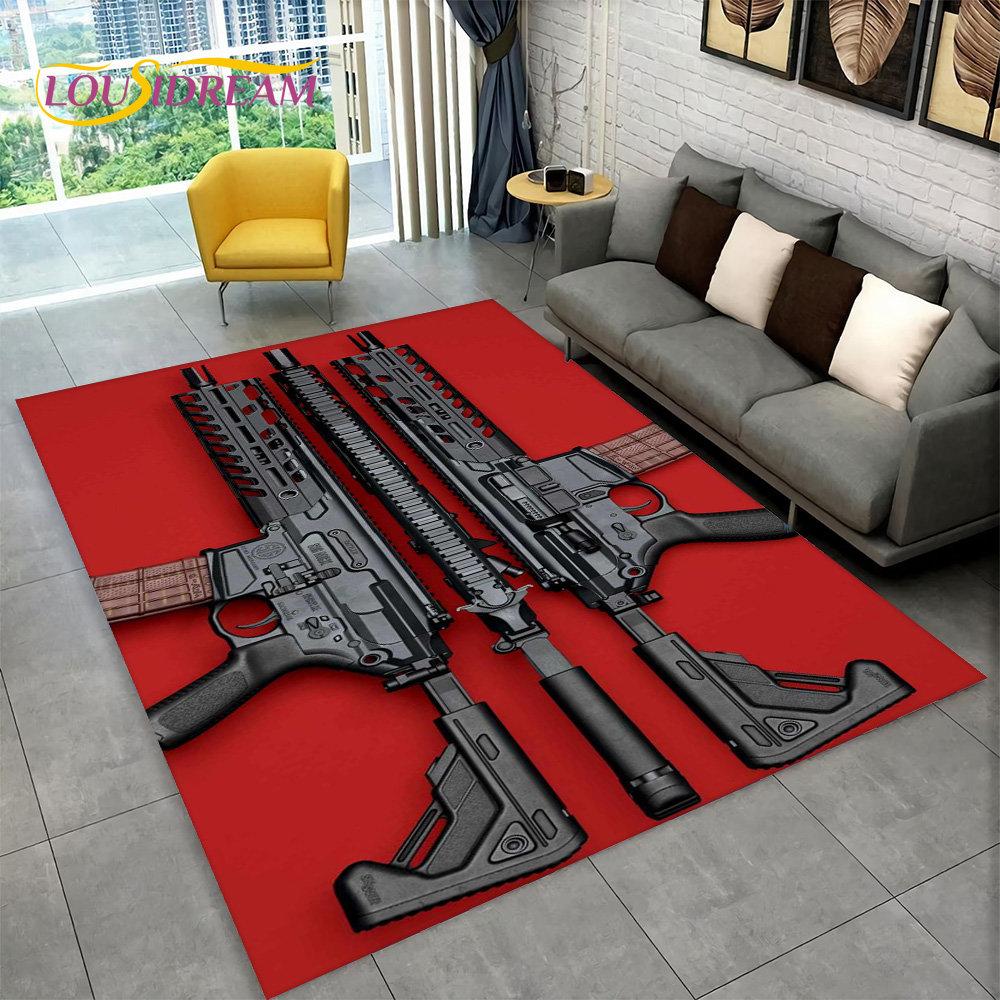 3D штурмовая винтовка, пистолет, патрон, коврик для пистолета, коврик для дома, гостиной, спальни, дивана, коврик для двери, декор, детский нескользящий напольный коврик