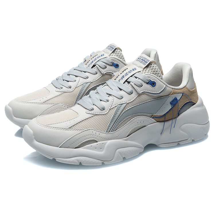 Li-Ning Нескользящие износостойкие низкие кроссовки унисекс серо-коричневые AGCR165-2