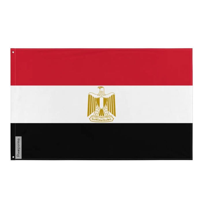 Drapeau - Égypte - 96 X 144 Cm - Polyester - Recto/verso - Œillets En Fer