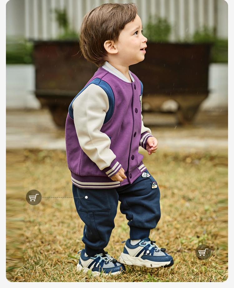 David Bella Children's Knitted Jacket Spring Wear Boys' and Baby's Sports and Leisure Long Sleeve Baseball Jacket