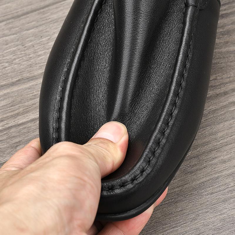Genuine Leather Loafers Men Design Moccasin Fashion Slip On Soft Flat Casual Men Shoes Adult Male Footwear Handmade Boat Shoes