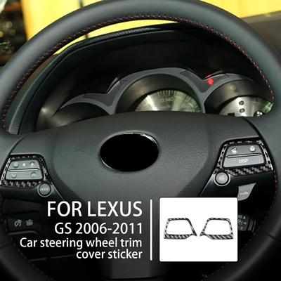 Для Lexus GS 2006-2011 автомобильный руль, декоративная крышка, наклейка, наклейка, отделка салона, автомобильные аксессуары из углеродного волокна