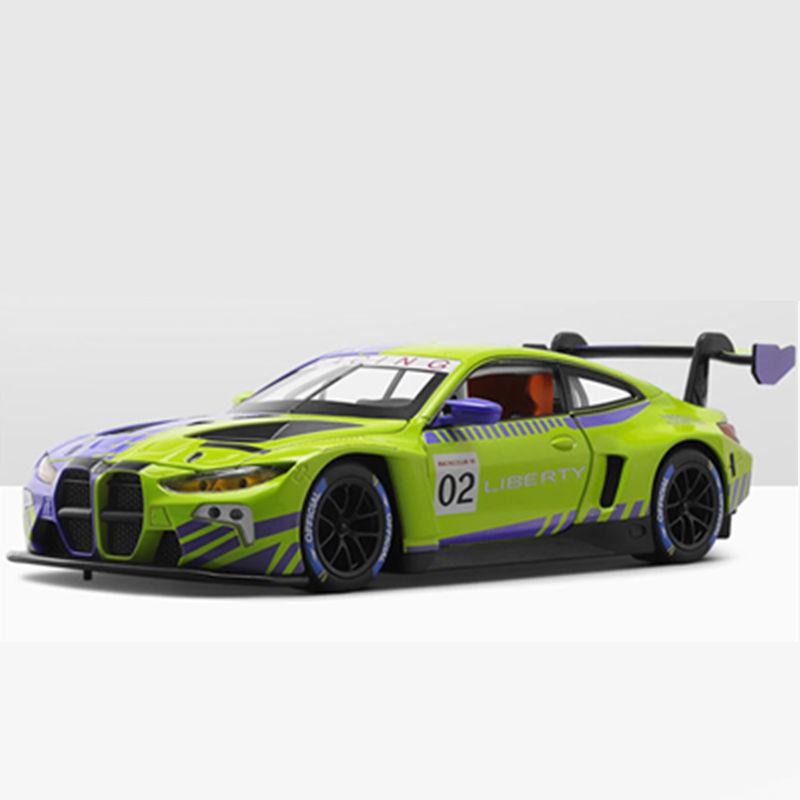 1:24 BMW M4 GT3 Alloy Sports Car Model Diecasts Metal Racing Car Vehicles Model Simulation Sound Light Collection Kids Toys Gift