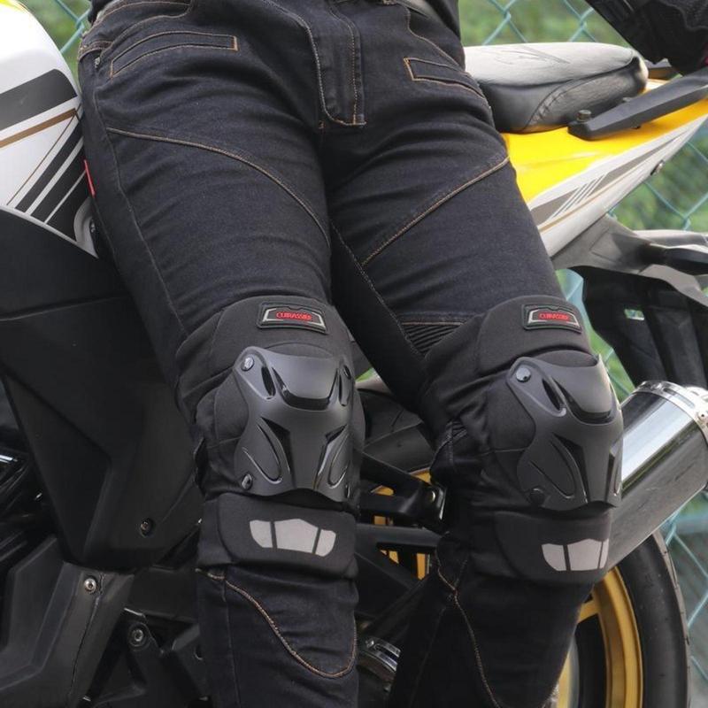 2 Pieces Adjustable Motorcycle Knee Pads Guards Racing Protection for