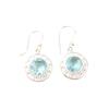 Sky Blue Topaz Gemstone 925 Solid Silver Jewelry Handmade Earrings 1.5" For Her EE-153-11