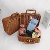 Upgraded Iron Frame Rattan Woven Suitcase - Reinforced Cosmetic Storage Box