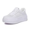 2025 Summer New Thick-soled Little White Shoes Women's Mesh Solid Color Heightening Women's Shoes Casual Breathable Sports Board Shoes