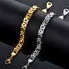 Newest 316L Stainless Steel Bracelet Men Wholesale Wristband 8mm Gold Color Male Hand Chain Link Bracelet Hip Hop Jewelry
