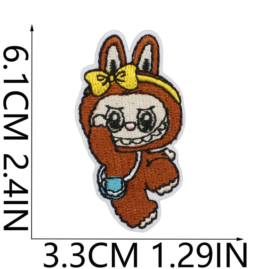 Animated Characters Cute Big Head Embroidery Cloth Sticker Bag Decoration Forest Elf Patch Sticker Heat Transfer Computer Embroidery