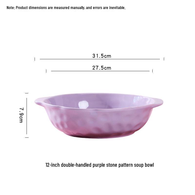 Большая керамическая супница 12 дюймов: С двумя ручками, термостойкая, защита от ожогов - Новый стиль 2024 года, миска для рыбы с квашеной капустой