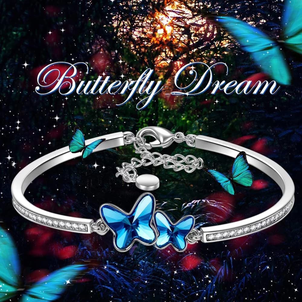 Подарок на День святого Валентина от итальянского дизайнера Anmol, платиновые серьги-бабочки с кристаллами, цепочка, кулон, ожерелье, комбинированный комплект украшений