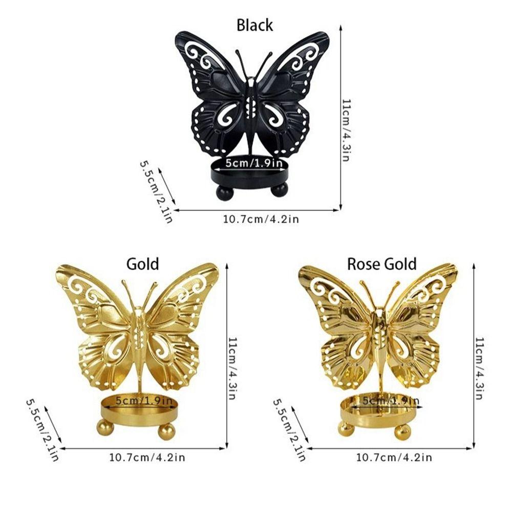 Elegant Butterfly Candle Holders Electroplated Iron Candle Stand  Table