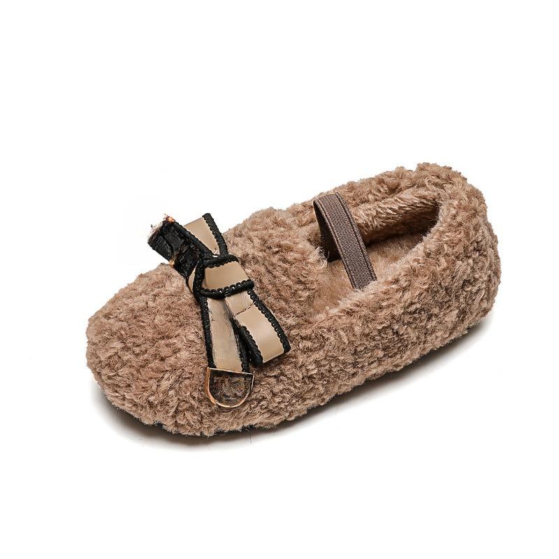 Детская шерстяная обувь женская осенне-зимняя сетка красная симпатичная хлопковая обувь шапочки для девочек с бархатом теплая детская одежда