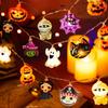 1PC Halloween 10/20 LED Battery Powered String Lights With Ghost Witch Cat Pumpkin Spider Web Skeleton Mummy Pirate Shape Indoor