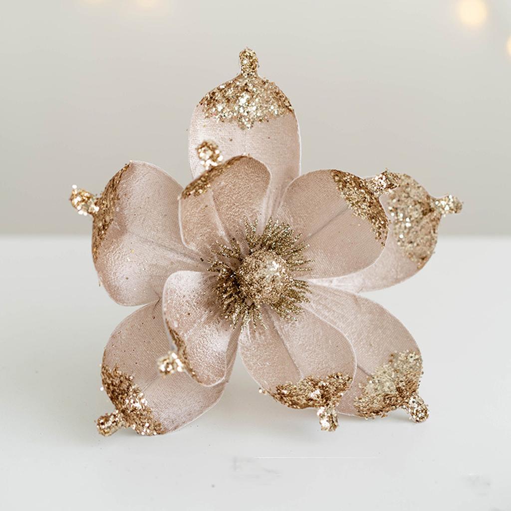 Искусственные блестящие цветы магнолии рождественские украшения пуансеттия выбор для рождественской елки венок гирлянда рождественское новогоднее украшение