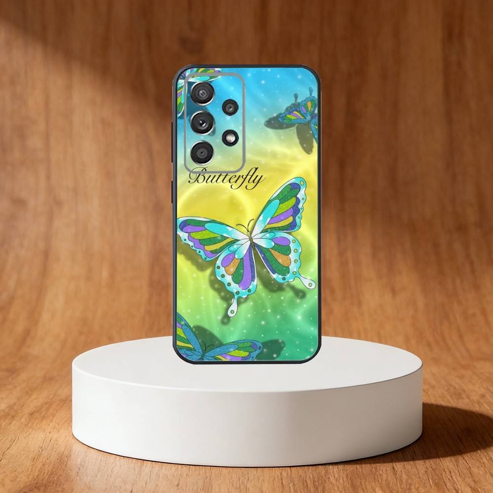 Ink wash painted butterfly Phone Case For Samsung S25,S24,S21,S22,S23,S30,Ultra,S20,Plus,Fe,Note,10,9,5G Black Cover