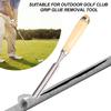 Golf Club Handle Tape Removal Stick with Wooden Handle Stainless Steel Golf Grip Tape Remover Tool Multifunctional Graphite/Steel Shaft Tape