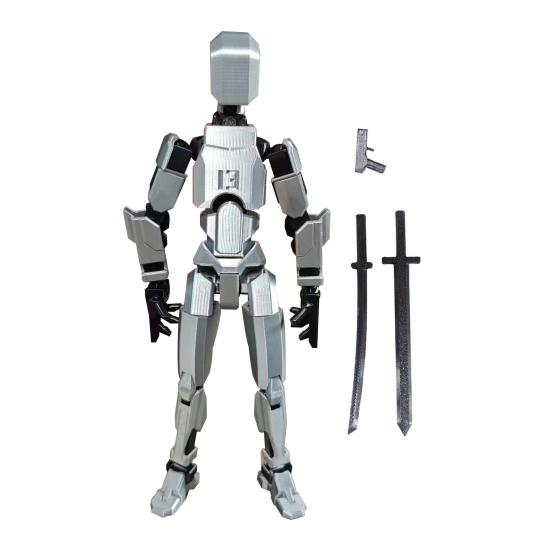 3D Printed Multi-jointed Robot Action Figure with Weapon Robot Model Movable Joint Figurine Desktop Decoration Ornament