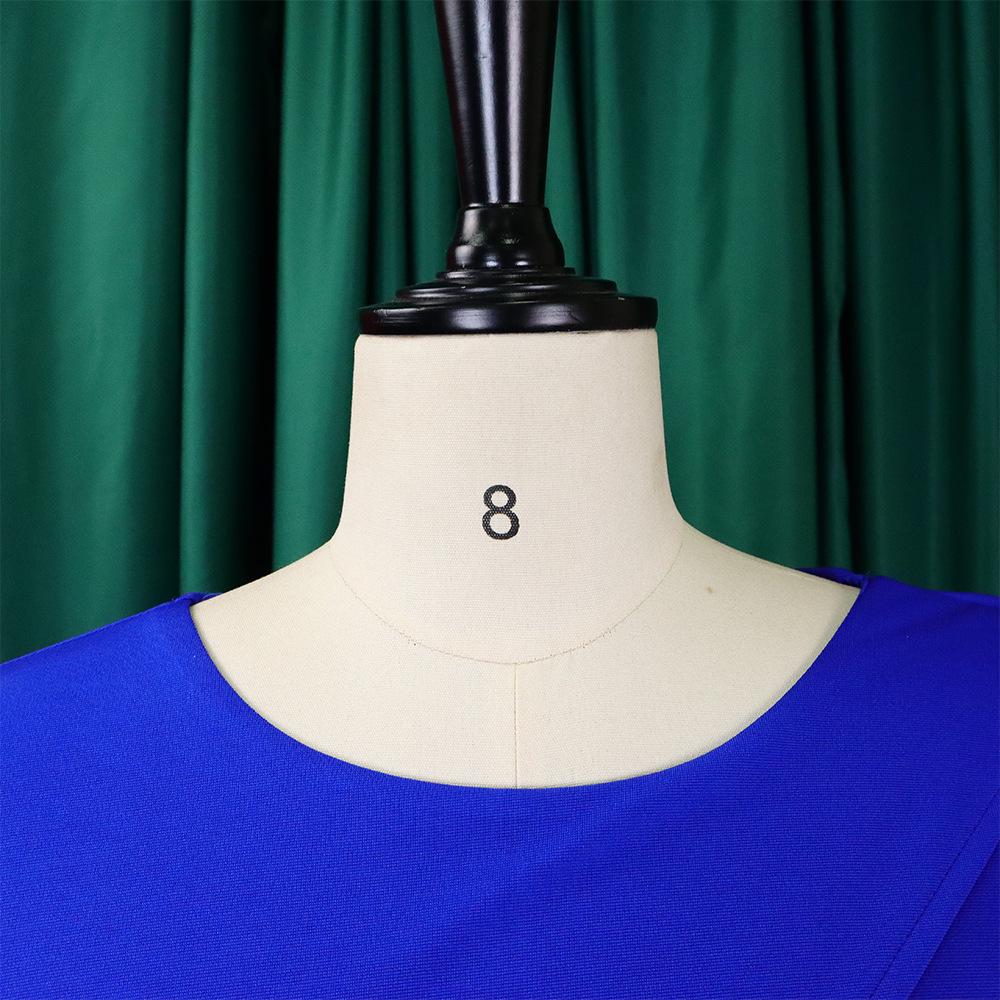 YYFS Women's Fashion Spring Fall Solid Color Print Long Sleeve O-Neck High Waist Casual Dresses