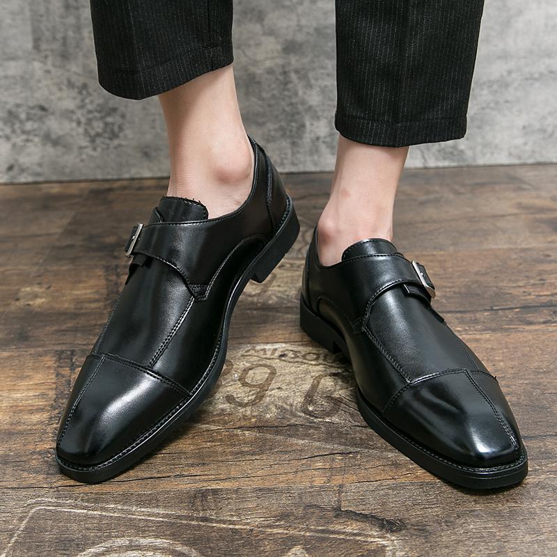 2024 Мужские Оксфордские Туфли Из Натуральной Кожи Замши Повседневные Туфли С Крытым Носком Двойная Пряжка Монк Ремешок Классические Туфли Синие Коричневые Туфли