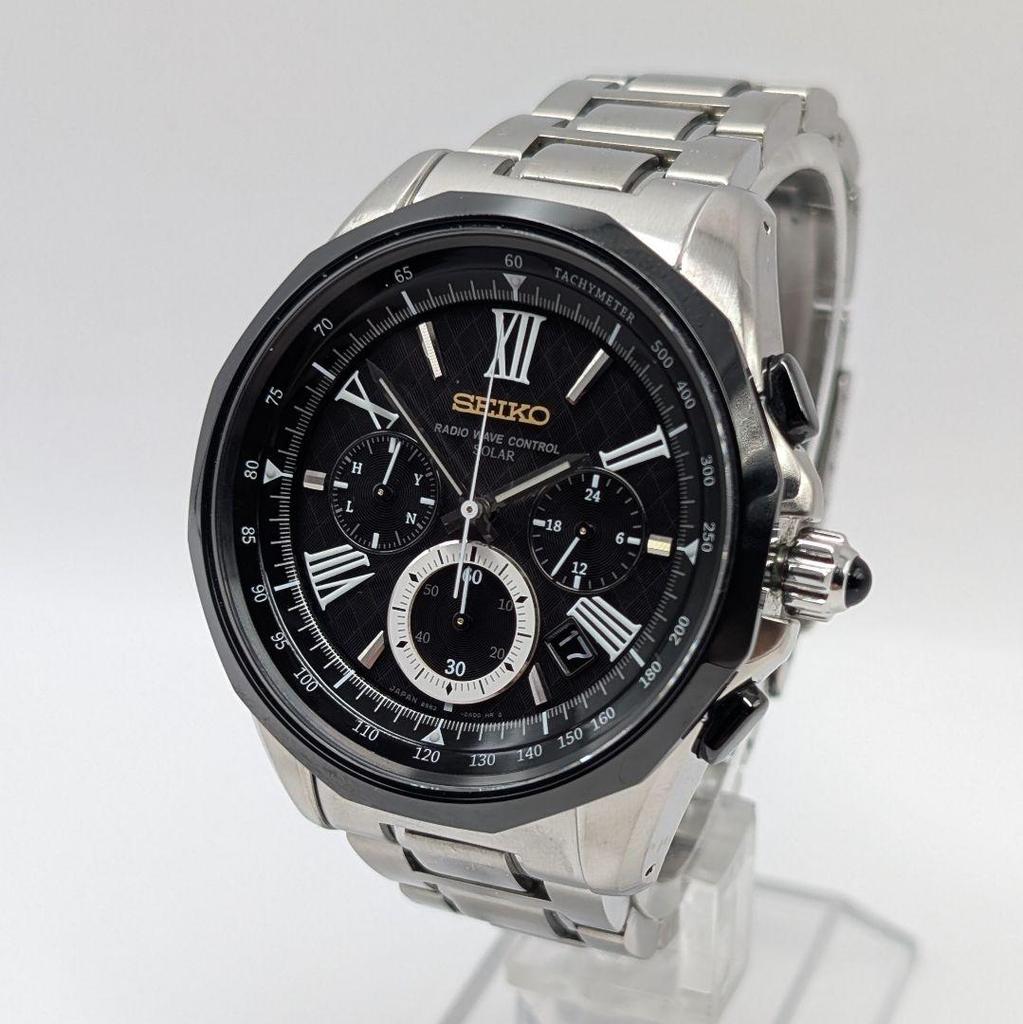 [USED] SEIKO Brightz Radio-Controlled Solar Chronograph Watch 8B82