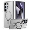 Magnetic Phone Case With Kickstand Galaxy S26 Ultra S25 Plus Shockproof PCAluminum Cover In Black Transparent Blue