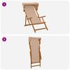 3 Position Lounge Chair Solid Eucalyptus Wood Taupe