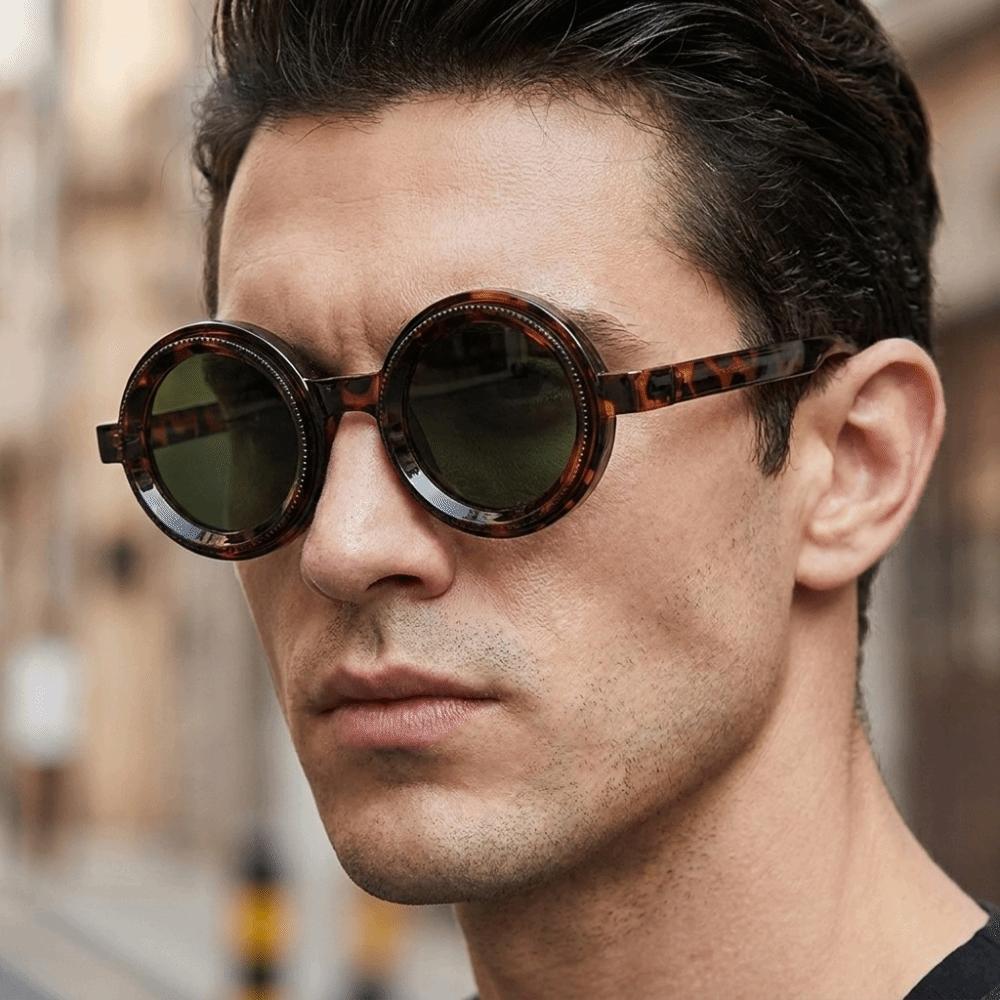 Vintage Polarizing Round Sunglasses Rotatable Stylish Sunglasses Outdoor