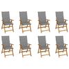 Foldable Garden Chairs with Cushions 8 pcs Solid Acacia Wood