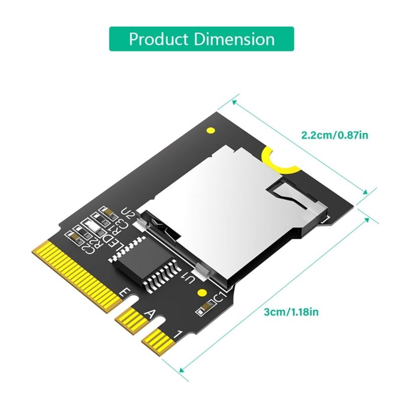 M.2 NGFF Key A+E to T-Flash Card Reader T-Flash Card M.2 NGFF key A+E (2230) 22x30mm