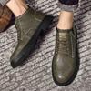 Мужские туфли-оксфорды из натуральной кожи, осенне-зимние мужские ботильоны, теплые меховые ботинки в стиле ретро, удобные мужские ботинки в винтажном стиле для отдыха