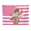 Sabrina Carpenter Rosa Amerikanische Flagge Wandteppich, Popstar Wandbehang, Y2K Ästhetik Schlafzimmer Studentenwohnheim Dekor, Musikfan Geschenk