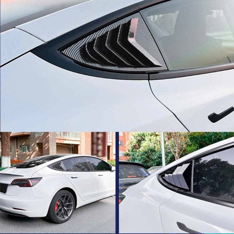 Для Tesla Model 3 2017-2024 Highland 2024+ Автомобильные задние боковые жалюзи на окна Боковые слепые треугольные жалюзи на окна Заслонки
