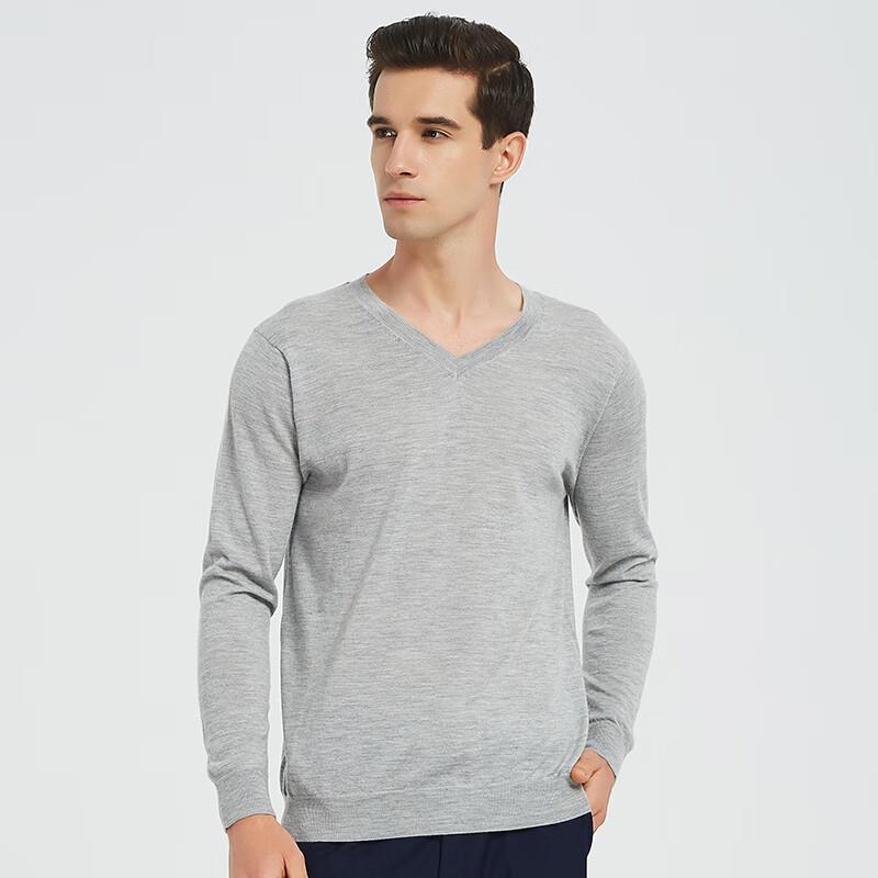 Hengyuanxiang Men's V-Neck Fine Cashmere Sweater
