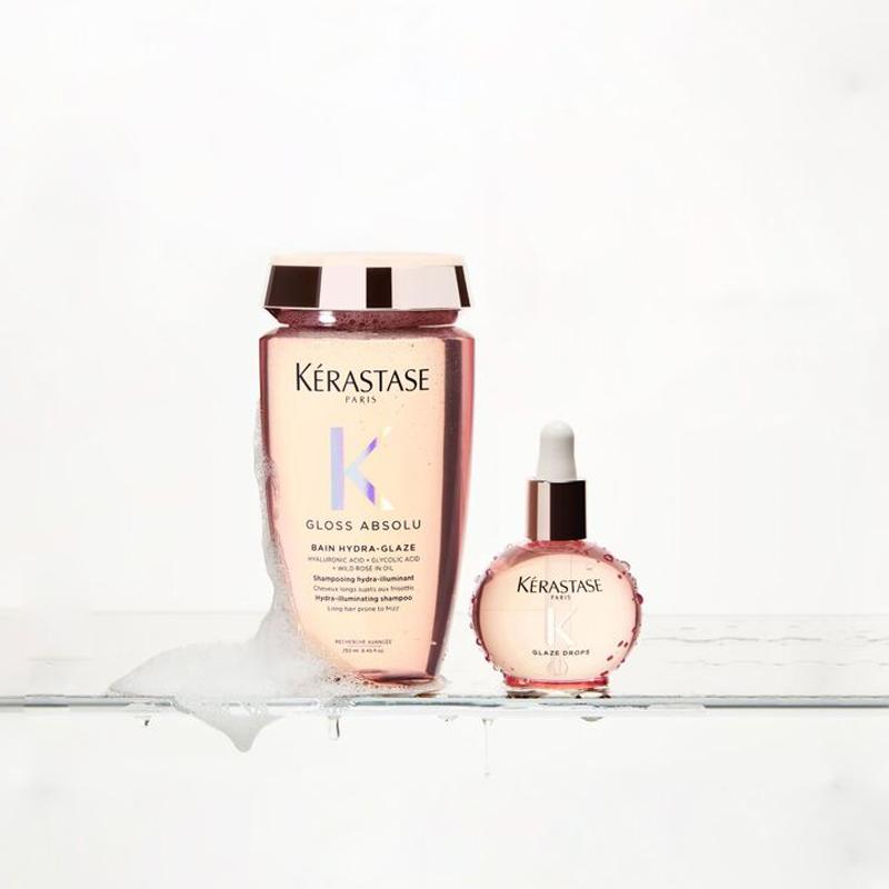 Kerastase Набор туалетных принадлежностей Масло дикой розы Гиалуроновый Двухпредметный набор: Масло для блеска волос с маслом шиповника 45 мл + Блестящий шампунь с гиалуроновой кислотой и маслом шиповника 250 мл